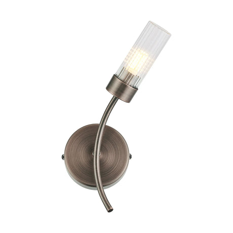 Lowry Right Wall Lamp, 1 x G9, IP44, Bronze/Clear Glass