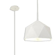 Lynch Single Pendant, 1 Light Adjustable E27, White/Silver Inner