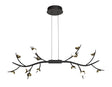 Makin 16 Light Linear Pendant, 16 x 3W LED, 3000K, Black/Antique Brass