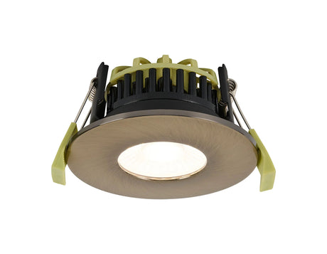 Marangony 4/6/8W, Triac Dimmable 4CCT LED Fire Rated Downlight, Antique Brass Fascia, Cut Out: 70mm, 400/600/800lm, 60° Deg, IP65 DRIVER INC. 5yrs Wrnty