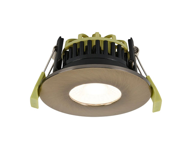 Marangony 4/6/8W, Triac Dimmable 4CCT LED Fire Rated Downlight, Antique Brass Fascia, Cut Out: 70mm, 400/600/800lm, 60° Deg, IP65 DRIVER INC. 5yrs Wrnty