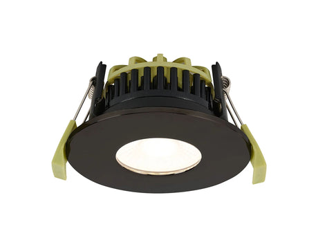 Marangony 4/6/8W, Triac Dimmable 4CCT LED Fire Rated Downlight, With Black Chrome, Cut Out: 70mm, 400/600/800lm, 60° Deg, IP65 DRIVER INC., 5yrs Wrnty
