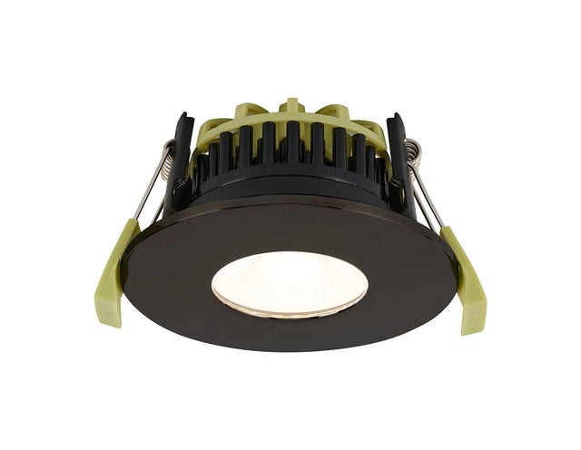 Marangony 4/6/8W, Triac Dimmable 4CCT LED Fire Rated Downlight, With Black Chrome, Cut Out: 70mm, 400/600/800lm, 60° Deg, IP65 DRIVER INC., 5yrs Wrnty