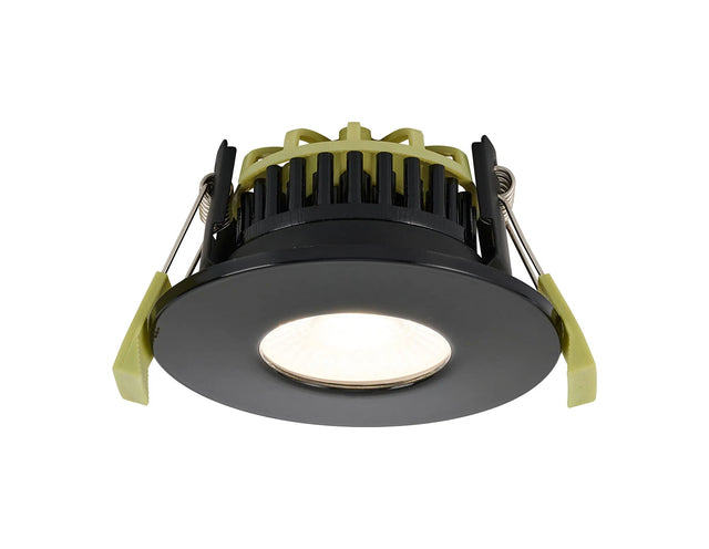Marangony 4/6/8W, Triac Dimmable 4CCT LED Fire Rated Downlight, Gloss Black Fascia, Cut Out: 70mm, 400/600/800lm, 60° Deg, IP65 DRIVER INC. 5yrs Wrnty
