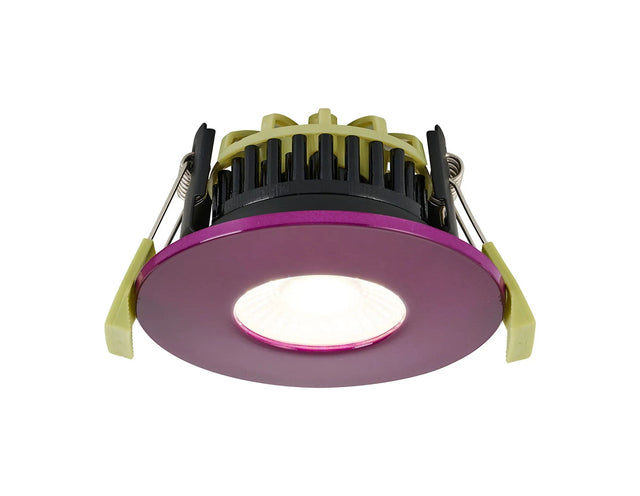 Marangony 4/6/8W, Triac Dimmable 4CCT LED Fire Rated Downlight, Plum Fascia, Cut Out: 70mm, 400/600/800lm, 60° Deg, IP65 DRIVER INC. 5yrs Wrnty