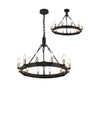 Matete 66cm Semi Flush/Pendant, 12 Light E14, Satin Black/Polished Nickel