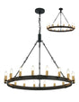 Matete 97cm Semi Flush/Pendant, 18 Light E14, Satin Black/Brass (ITEM REQUIRES CONSTRUCTION)