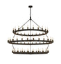 Matete 3 Tier 1.3m+1.6m+1.3m Pendant, 24+30+24 Light E14, Satin Black/Matt Bronze