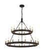Matete 2 Tier 66cm+97cm Pendant, 12+18 Light E14, Satin Black/Satin Nickel