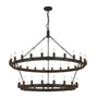 Matete 2 Tier 1.3m+97cm Pendant, 24+18 Light E14, Satin Black