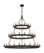 Matete 3 Tier 66cm+97cm+1.3m Pendant, 12+18+24 Light E14, Satin Black/Gun Metal