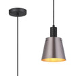 Mattson Single Pendant, 16cm x 14cm Shade, 1 x E27, Sand Black/Brown/Copper Metal Shade