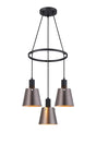 Mattson Ring Pendant, 16cm x 14cm Shade, 3 x E27, Sand Black/Brown/Copper Metal Shade