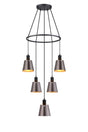 Mattson Ring Pendant, 16cm x 14cm Shade, 5 x E27, Sand Black/Brown/Copper Metal Shade