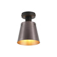 Mattson Ceiling Light, 16cm x 14cm Shade, 1 x E27, Sand Black/Brown/Copper Metal Shade