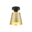 Mattson Ceiling Light, 16cm x 14cm Shade, 1 x E27, Sand Black/Brass/Gold Metal Shade
