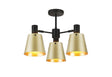 Mattson Semi Ceiling x Adjustable Arms, 16cm x 14cm Shade, 3 x E27, Sand Black/Brass/Gold Metal Shade