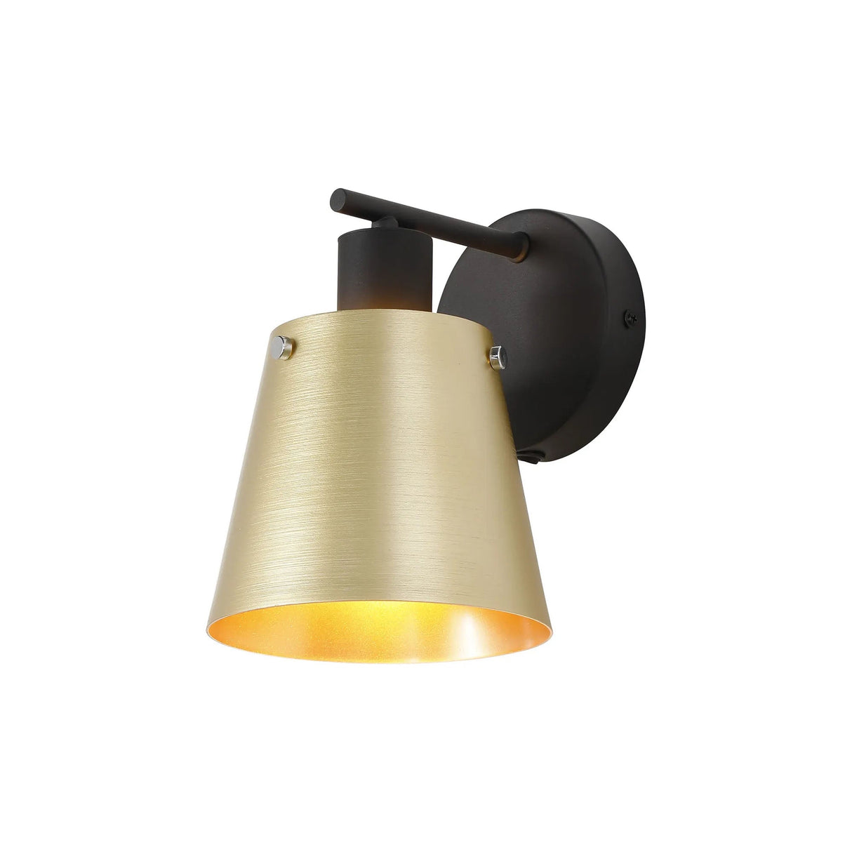 Mattson Wall x Switched, 16cm x 14cm Shade, 1 x E27, Sand Black/Brass/Gold Metal Shade