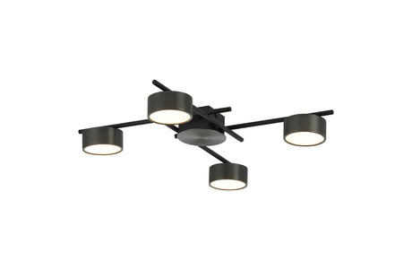 Mcdermott Ceiling 4 Light, 24W LED, 3000K, Gun Metal/Sand Black