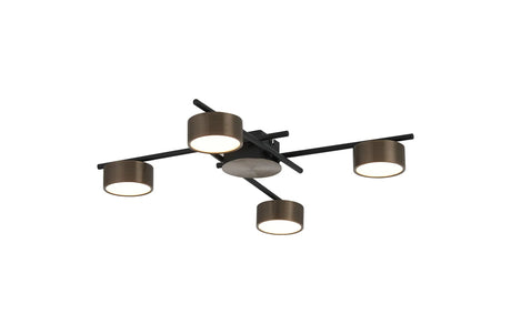 Mcdermott Ceiling 4 Light, 24W LED, 3000K, Light Coffee/Sand Black