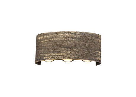 Mcgiven Up & Downward Lighting Wall Lamp, 6 x 1W LED, 3000K, IP54, Gold/Black
