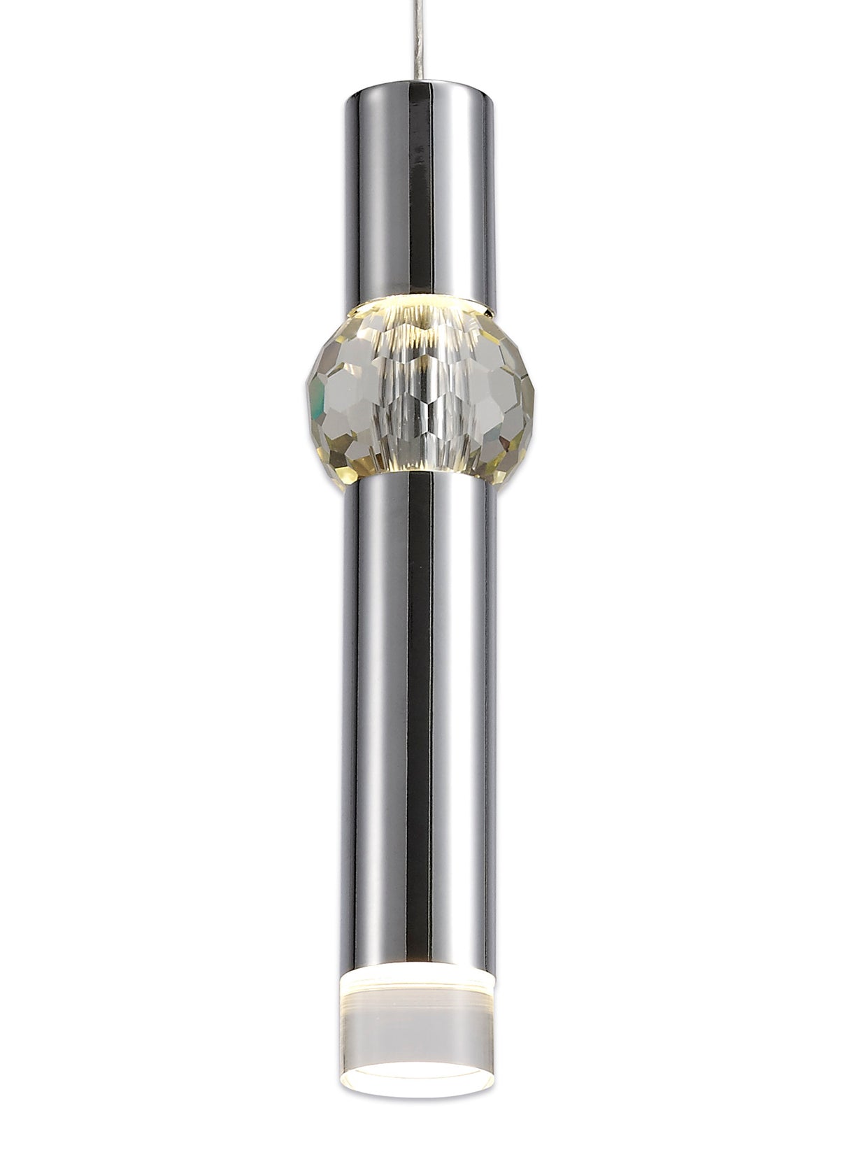 Mclvor 1 Light Pendant, 1 x 5W LED, 3000K, 118lm, Polished Chrome, 3yrs Warranty