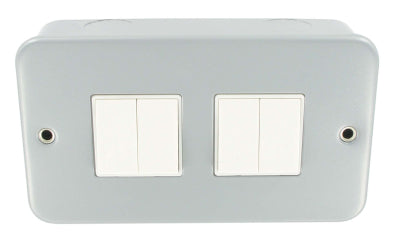 Deligo Metal Clad Switch 10A 4 Gang - MCR24
