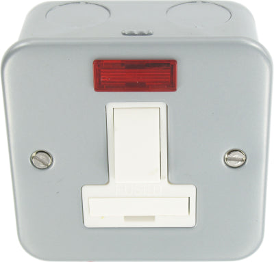 Deligo Metal Clad Fused Unit with Neon SP 13A 1 Gang - MCSSPN