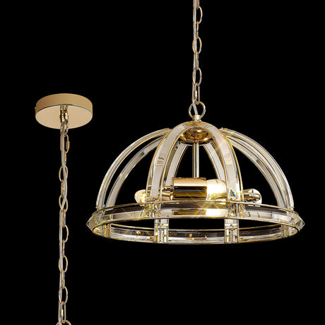 Ellison Medium Dome Pendant, 3 x E27, French Gold
