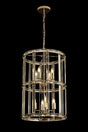 Ellison Medium Round Column Pendant, 8 x E27, French Gold