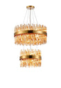 Melville 2 Tier 40cm + 60cm Pendant, 10 + 18 Light G9, Brass/Amber