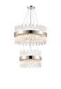 Melville 2 Tier 40cm + 60cm Pendant, 10 + 18 Light G9, Polished Nickel/Clear
