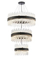 Melville 3 Tier 40cm + 60cm + 80cm Pendant, 10 + 18 + 24 Light G9, Satin Black/Clear