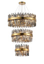 Melville 3 Tier 40cm + 60cm + 80cm Pendant, 10 + 18 + 24 Light G9, Brass/Smoke