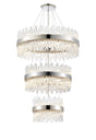 Melville 3 Tier 40cm + 60cm + 80cm Pendant, 10 + 18 + 24 Light G9, Polished Nickel/Clear