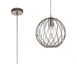 Melville Sphere Pendant, 1 x E27, Polished Nickel