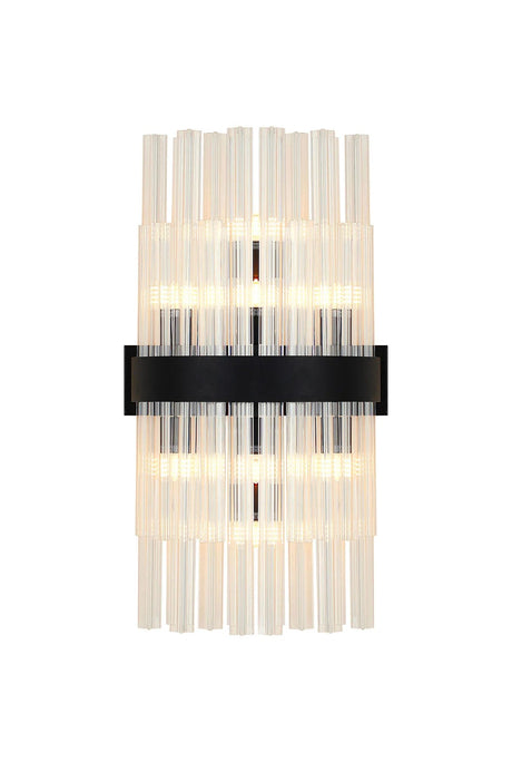 Melville 8 x G9, Wall Light, Satin Black/Clear