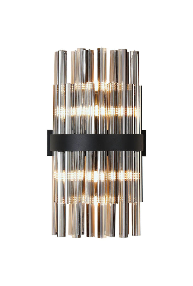 Melville 8 x G9, Wall Light, Satin Black/Smoke