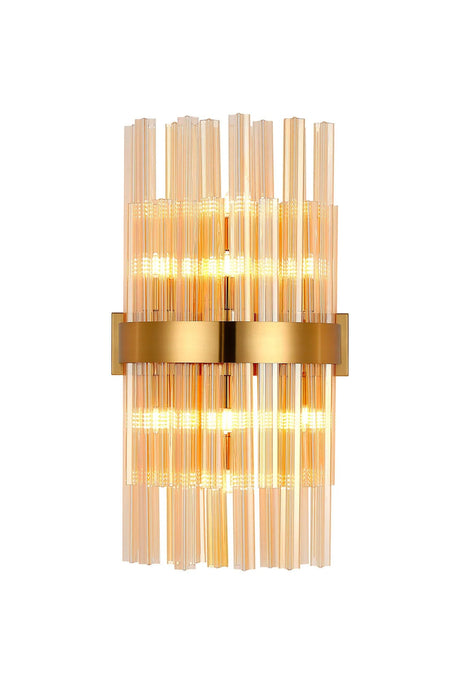 Melville 8 x G9, Wall Light, Brass/Amber