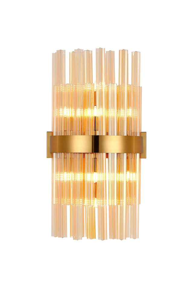 Melville 8 x G9, Wall Light, Brass/Amber