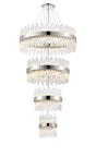 Melville 4 Tier 25cm + 40cm + 60cm + 80cm Pendant, 6 + 10 + 18 + 24 Light G9, Polished Nickel/Clear