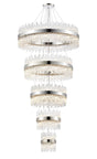 Melville 5 Tier 25cm + 40cm + 60cm + 80cm + 1m Pendant, 6 + 10 + 18 + 24 + 32 Light G9, Polished Nickel/Clear