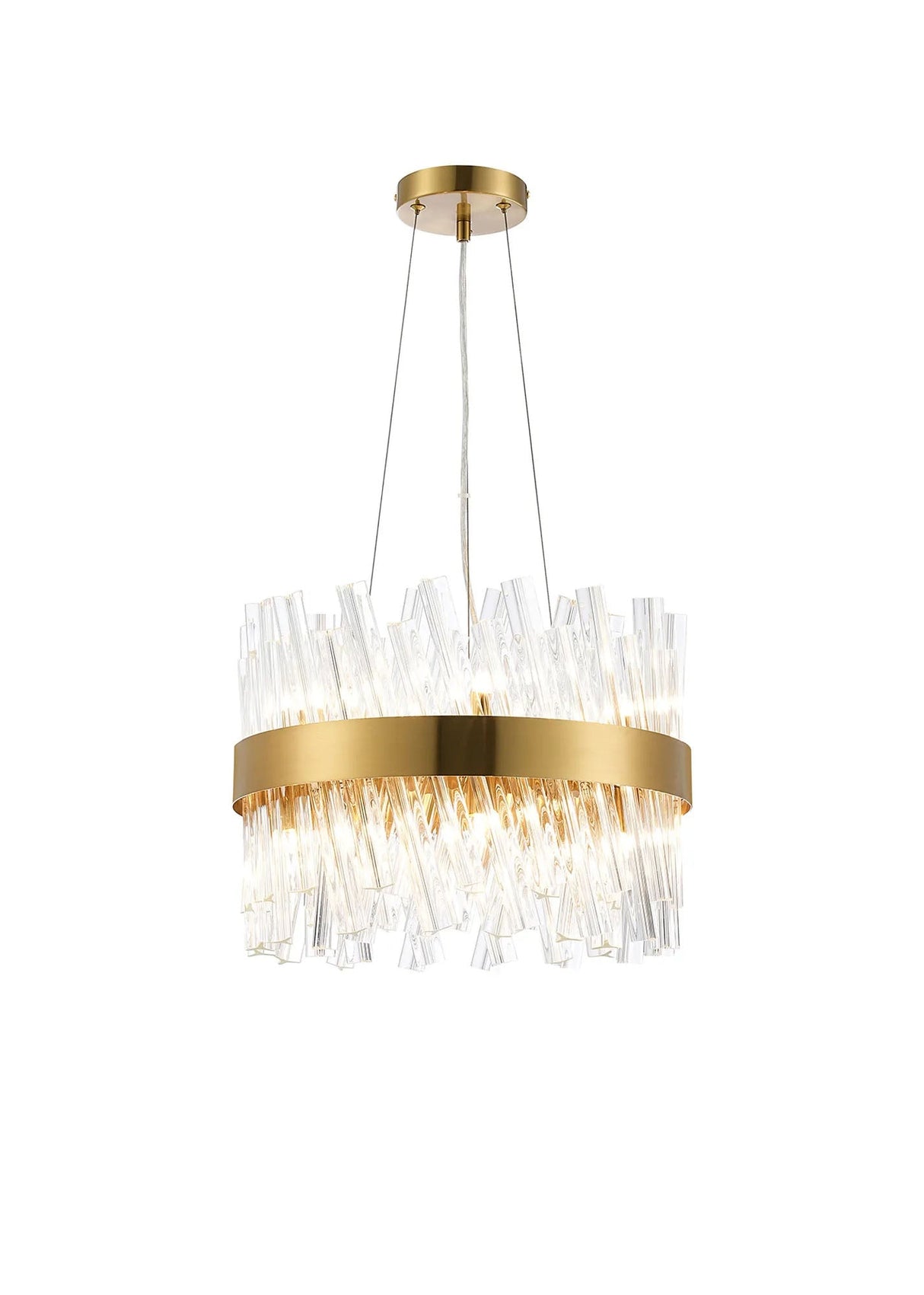 Melville 10 x G9, Pendant Round, Brass/Clear