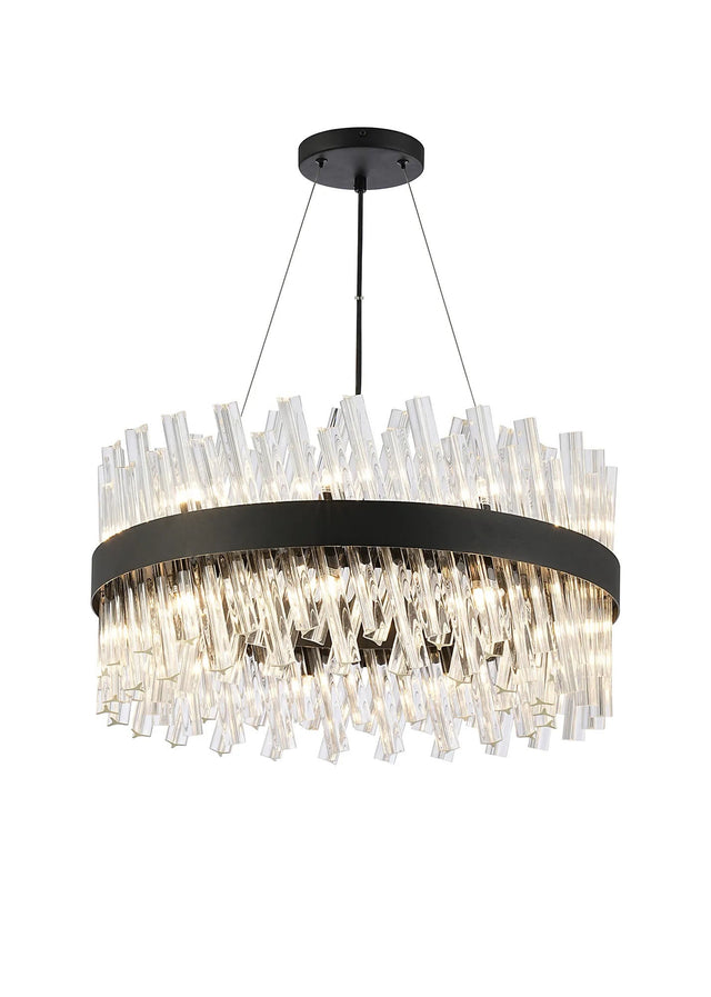 Melville 18 x G9, Pendant Round, Satin Black/Clear (16.81kg)