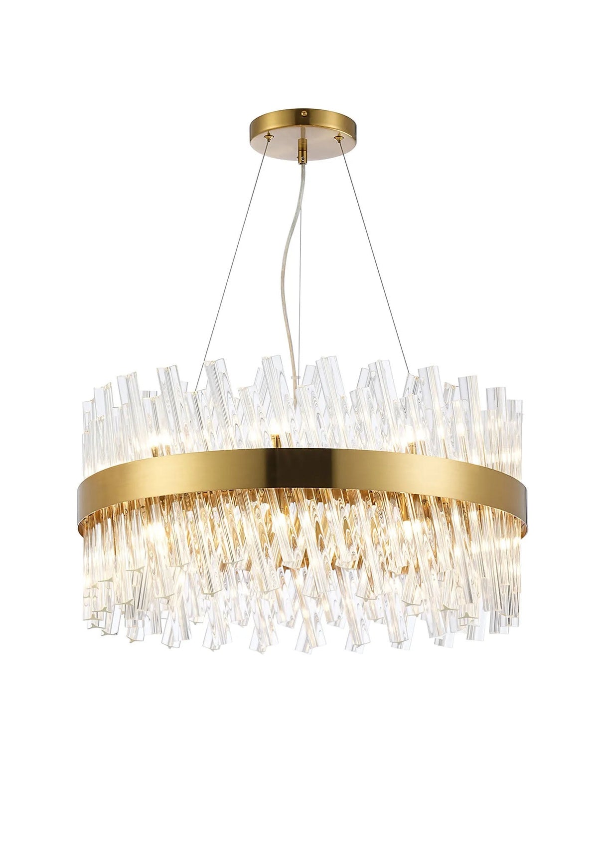 Melville 18 x G9, Pendant Round, Brass/Clear (16.81kg)