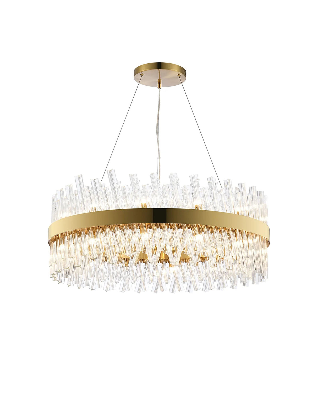 Melville 24 x G9, Pendant Round, Brass/Clear (23.13kg)