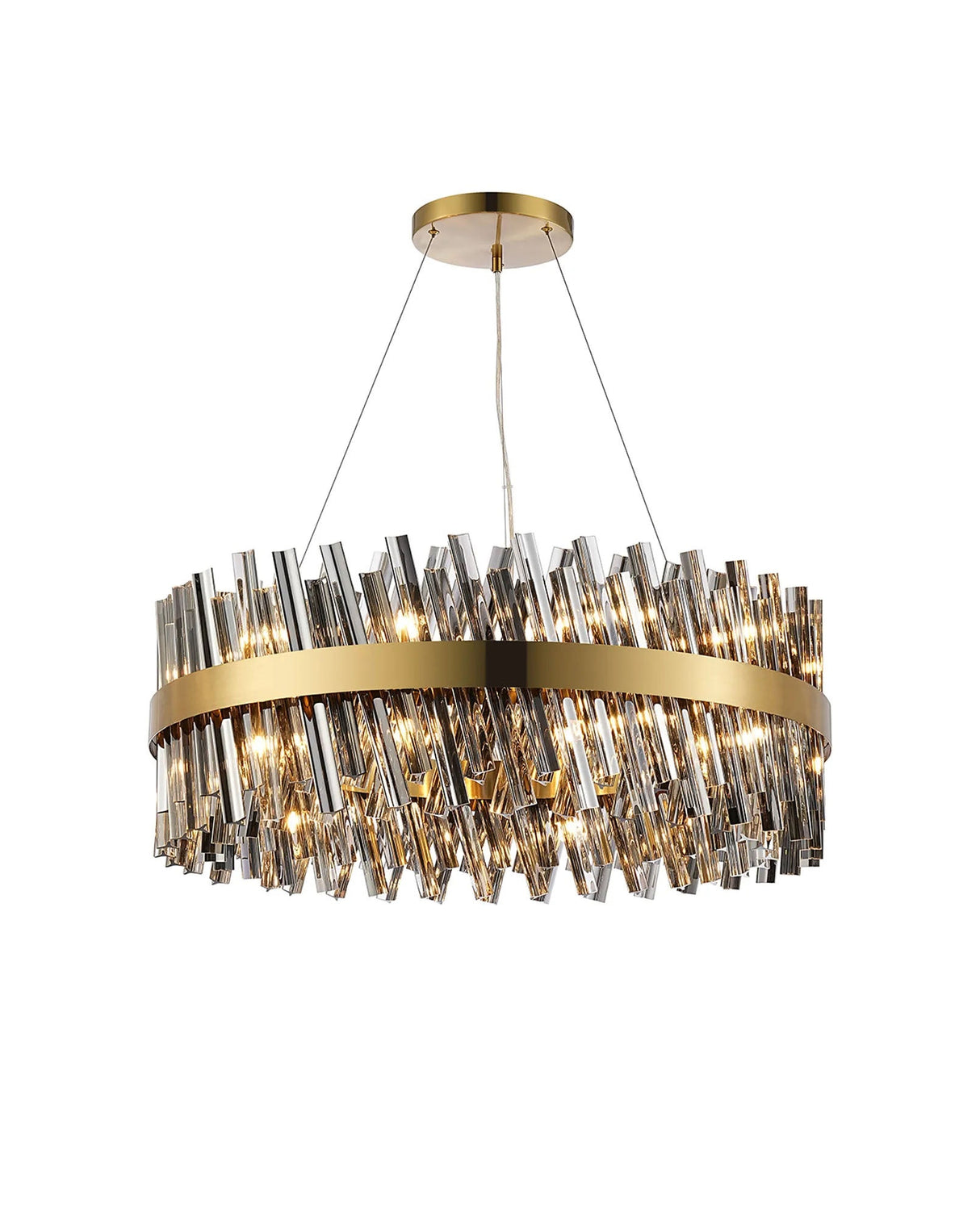 Melville 24 x G9, Pendant Round, Brass/Smoke (23.13kg)