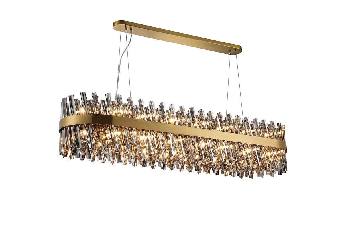 Melville 36 x G9, Pendant Oblong, Brass/Smoke (33.98kg)