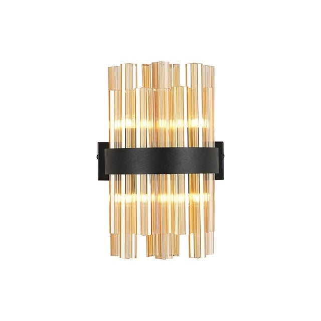 Melville 4 x G9, Wall Light, Satin Black/Amber