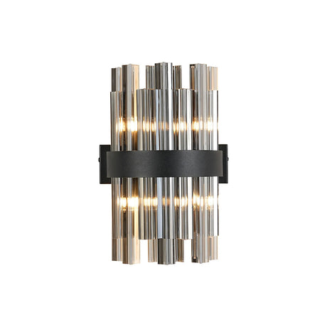 Melville 4 x G9, Wall Light, Satin Black/Smoke
